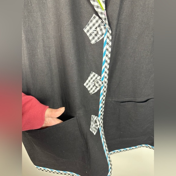 Koos of Course Black Linen multi color contrasting reversible Woman Blazer 2X - Picture 4 of 14